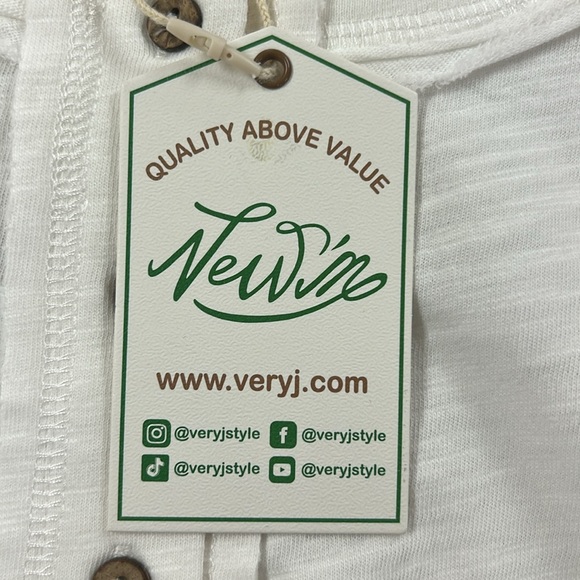 White Henley Knit Tank Top - Very J - Picture 4 of 5